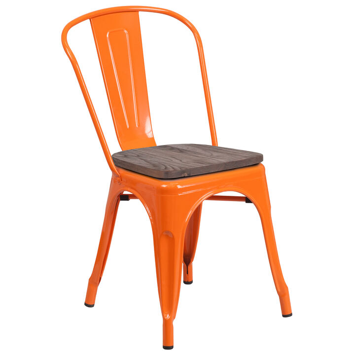 Metal/Wood Colorful Restaurant Chairs