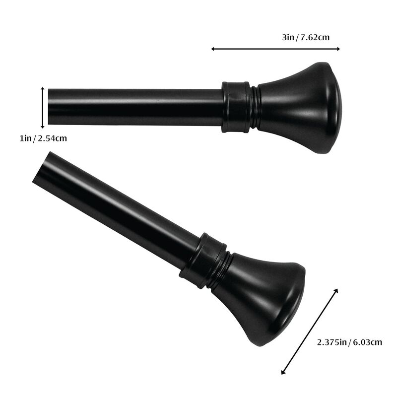 Lexington Flare Curtain Rod Set, Adjustable Length from 28" to 48"