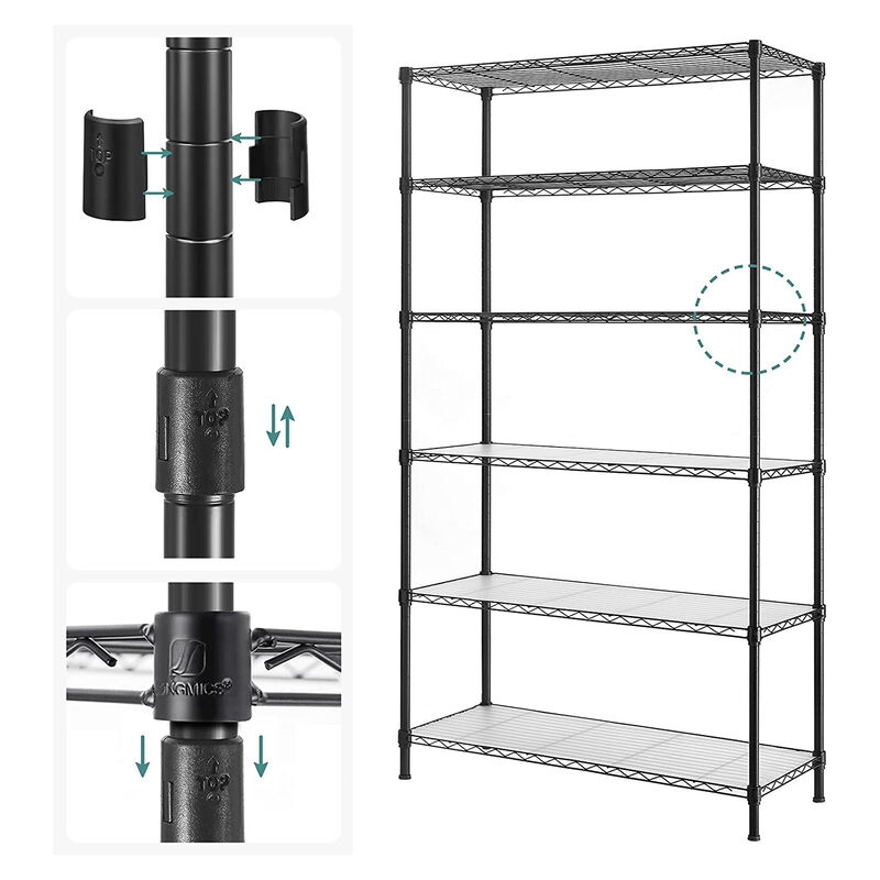 6-Tier Storage Shelves – Space-Saving Organizer for Home, Office, or Garage