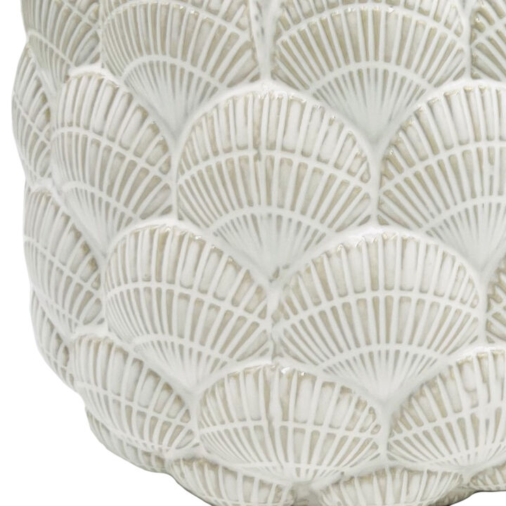 White Stone Seashell Planters