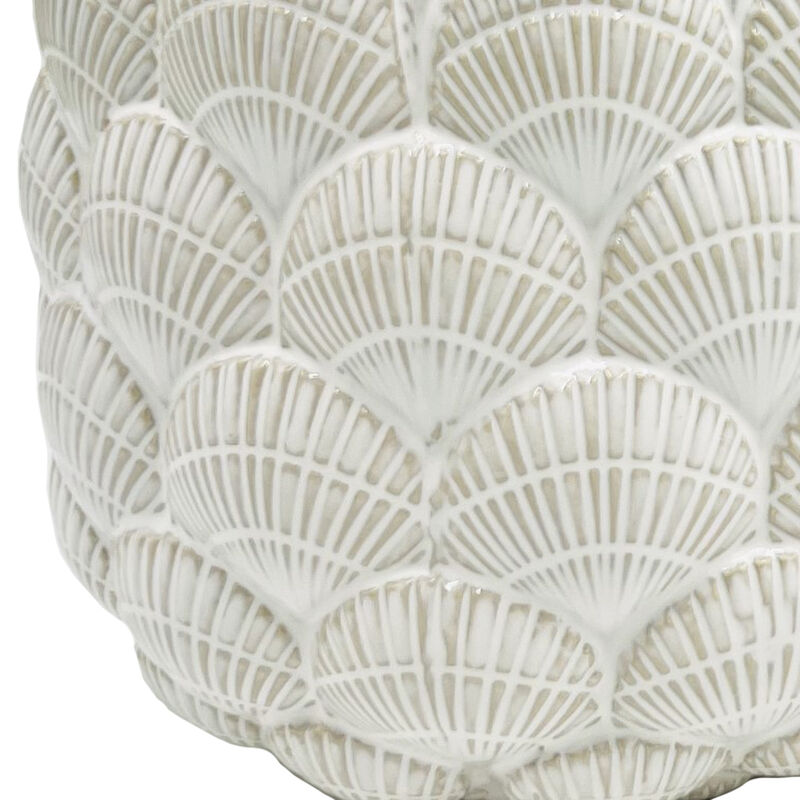 White Stone Seashell Planters