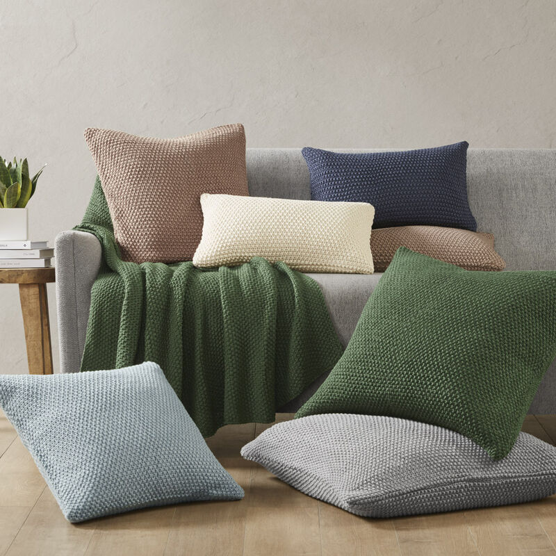 Gracie Mills Lessie Solid Acrylic Knit Euro Pillow Cover