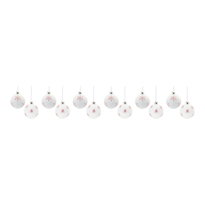 Set of 12 Holiday Ornaments for Christmas Tree Decoration