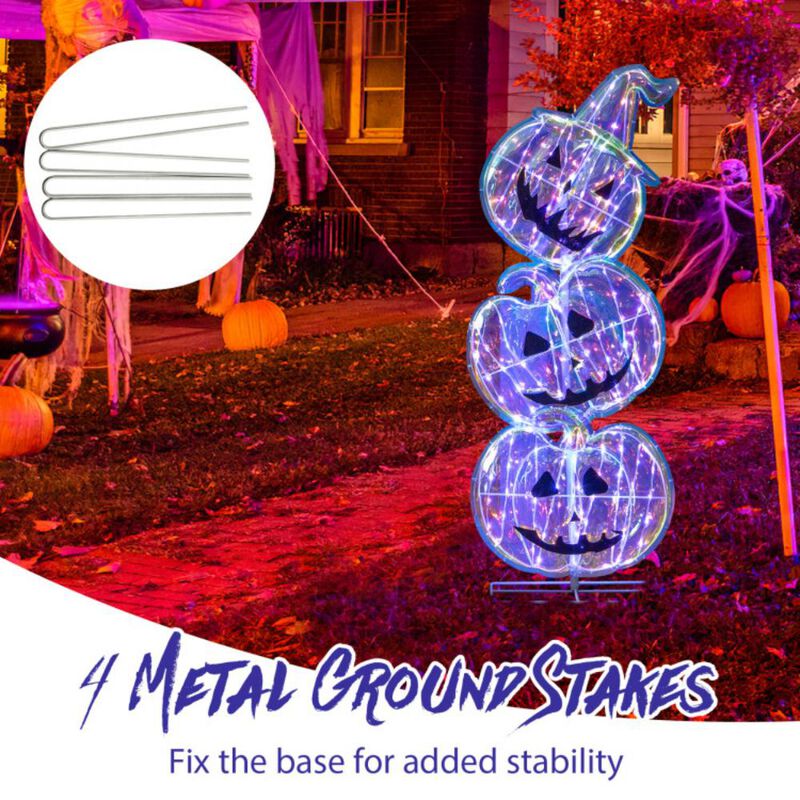 Standing 150 LED Lighted Pumpkin Halloween Decoration with Base