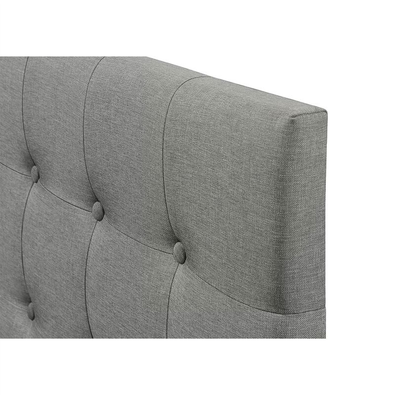 Fabric Upholstered Button Tufted Headboard for Modern Bedroom Decor