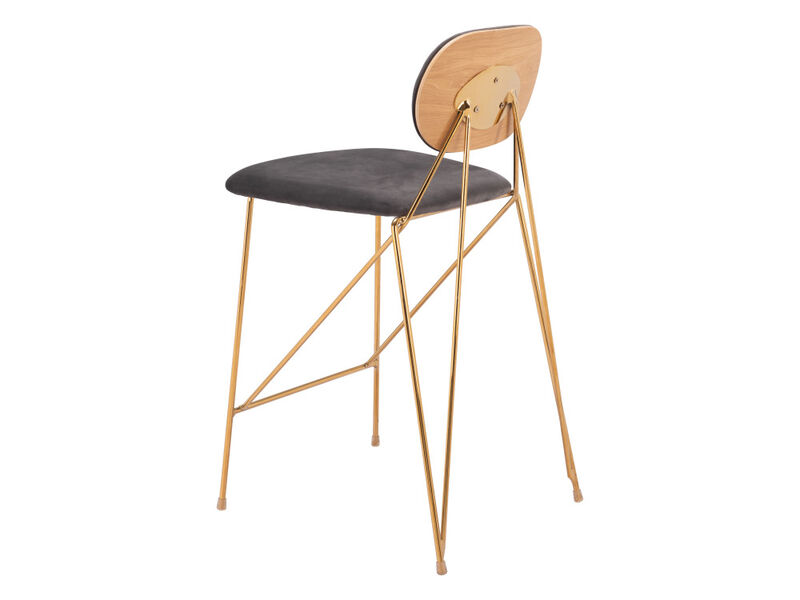 Georges Counter Stool (Set of 2) Gray & Gold