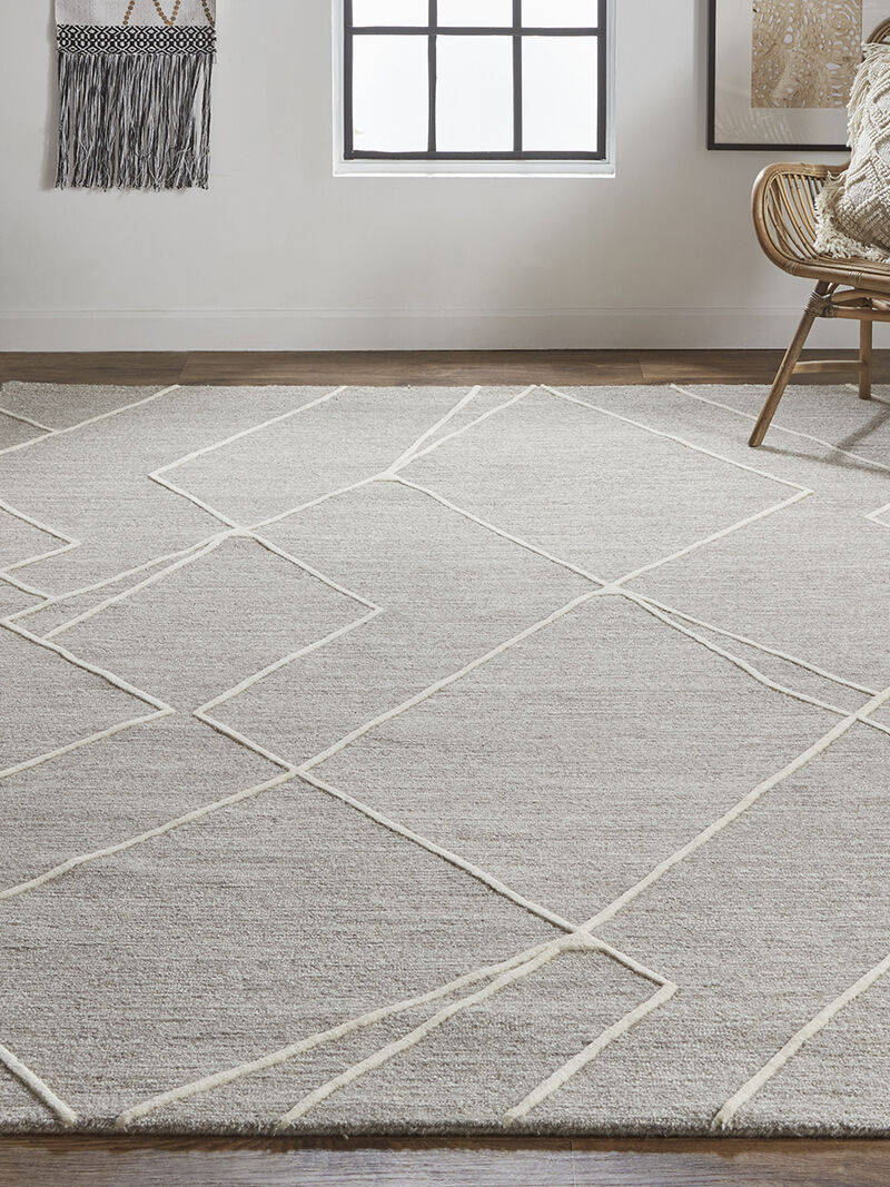 Euclid T8004 Gray/Ivory 8' x 10' Rug By Thom Filcia