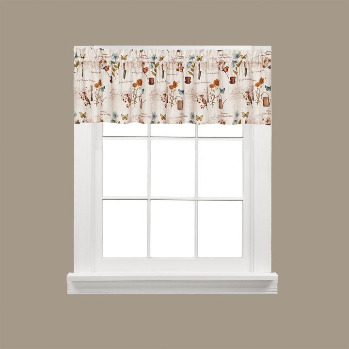 Saturday Knight Ltd Le Jardin Window Valance With 1.5" Rod Pocket - 58x13", Multi