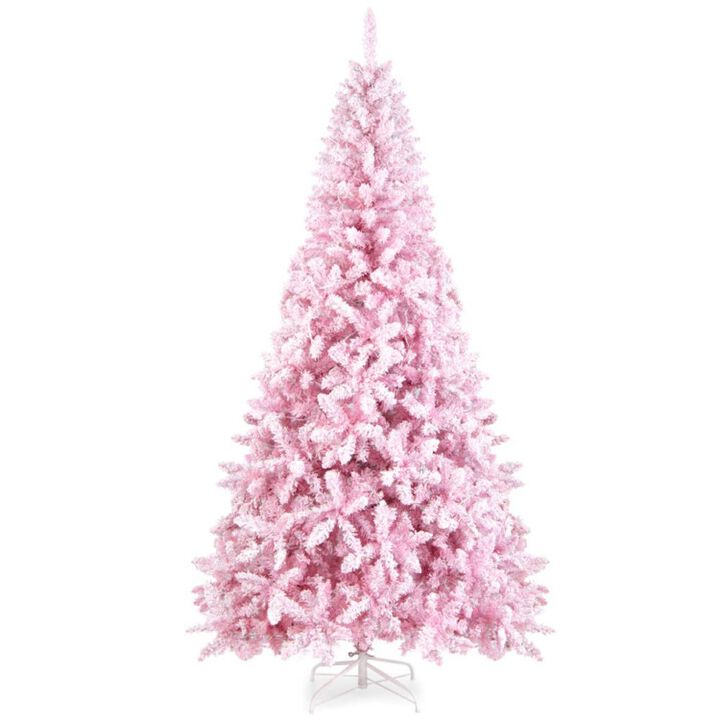 Hivvago 7.5 Feet Flocked Christmas Tree