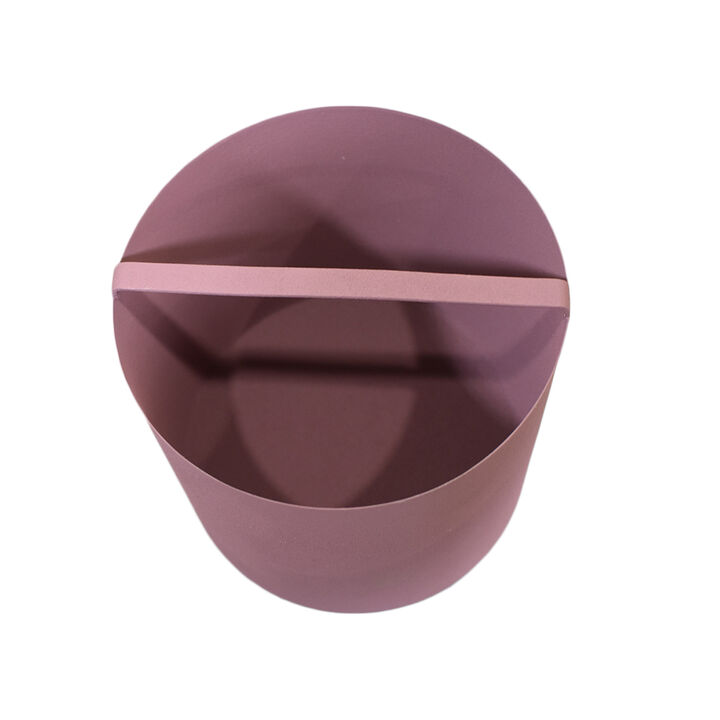 Handmade Iron Geometric Dark Pink Pail Vase For Indoor & Outdoor Use BBH Homes