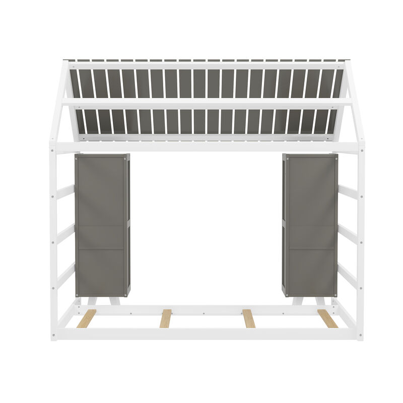 Merax Kids Floor Bed with Two Movable Wardrobes