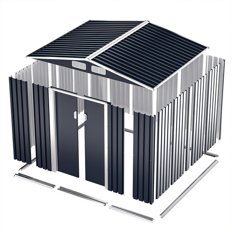 6' x 8' Outdoor Metal Storage Shed Garden Tool Organizer House