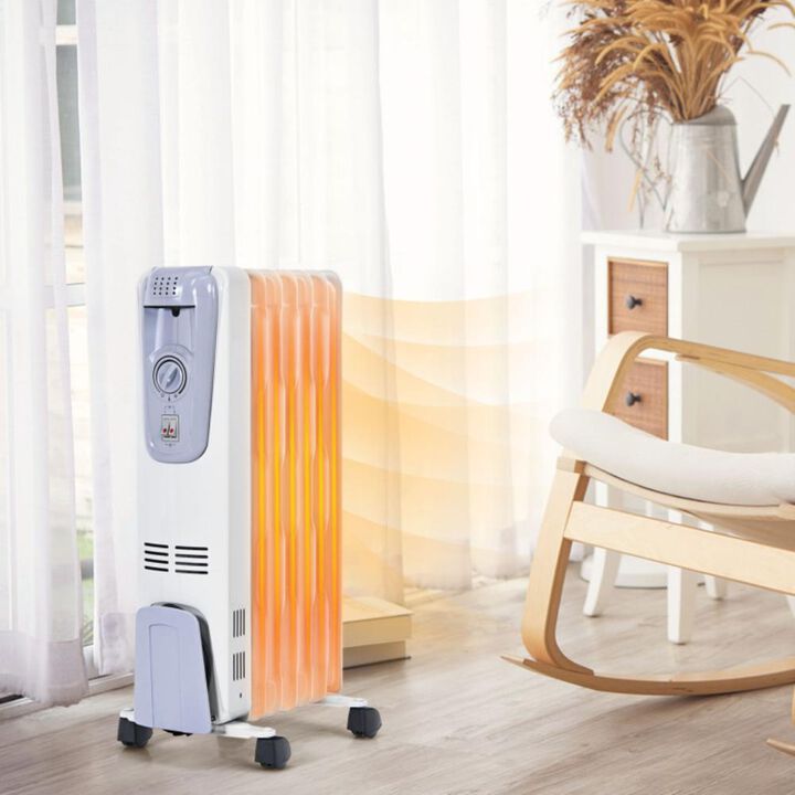 Costway 1500W Oil Filled Radiator with Thermostat and 4 Bottom Wheels