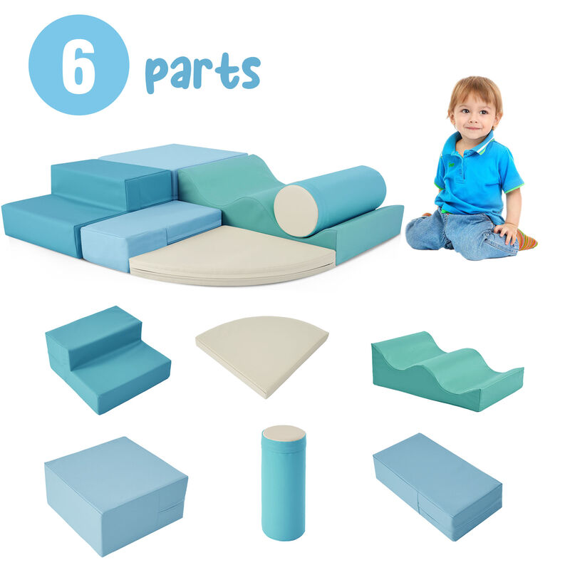 Merax Soft Climb and Crawl Foam Kids Playset 6 in 1