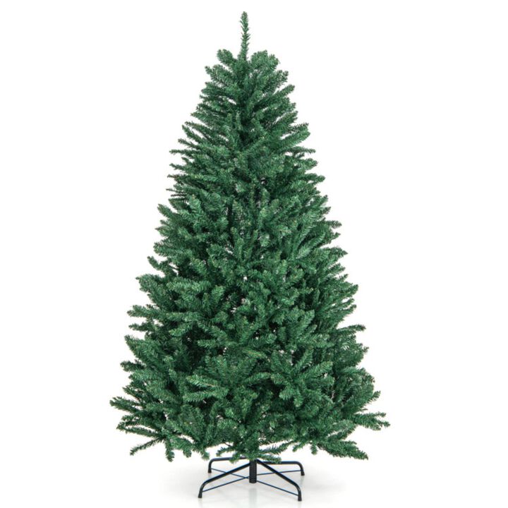 Hivvago 6 Feet Hinged Artificial Christmas Tree with Solid Metal Stand