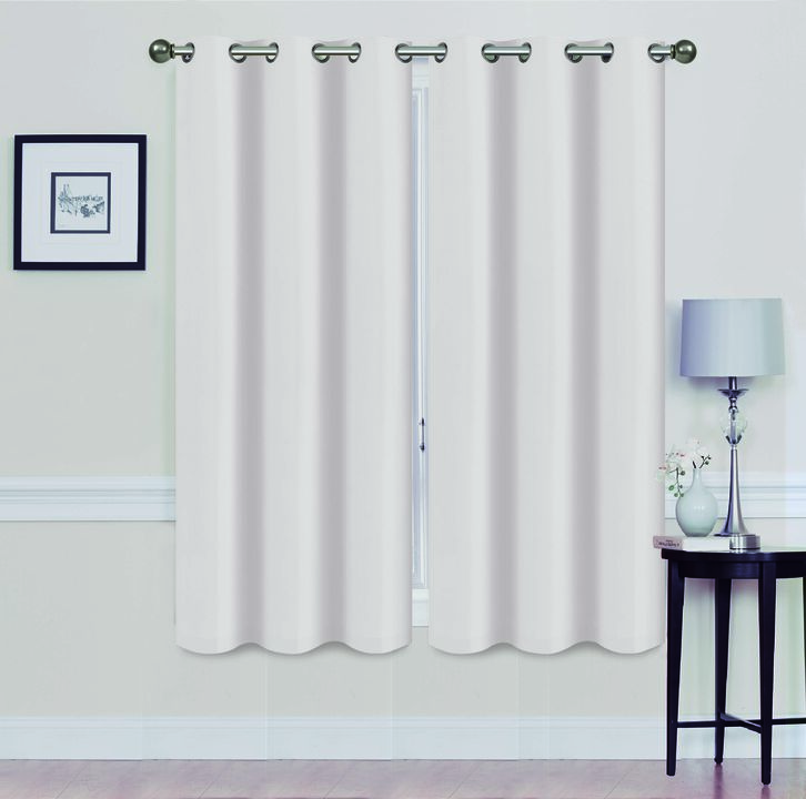 Solid Blackout Grommet Curtain Panels With Foam Backing (Set of 2)