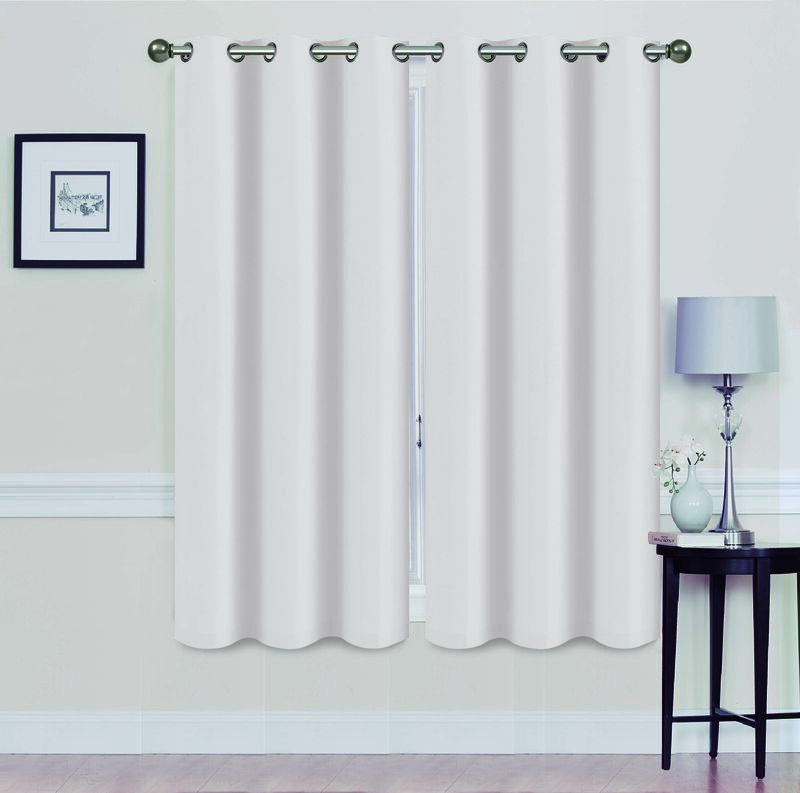 Solid Blackout Grommet Curtain Panels With Foam Backing (Set of 2)