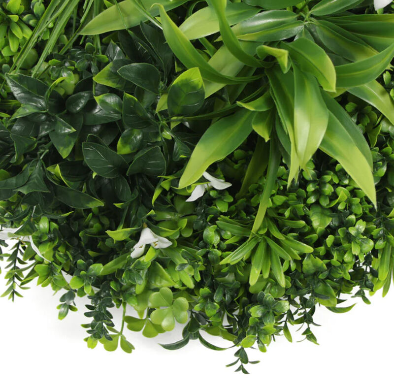 Luxury Artificial Green Wall Plant Wall Circle 30" Black Frame UV Resistant