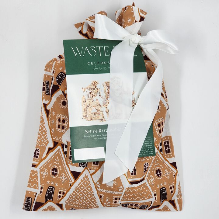 Gingerbread (10 Reusable Gift Bag Set)