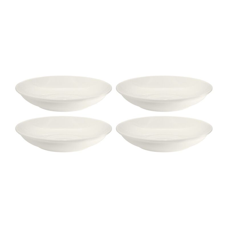 Gourmet dia.8" h:1.5" 17 oz. Round Warm White Porcelain Bowl (Set of 4)