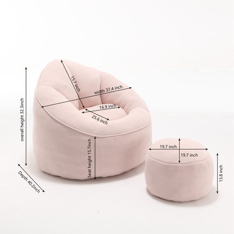 Merax Bean Bag Sofa Accent Chair with Footrest