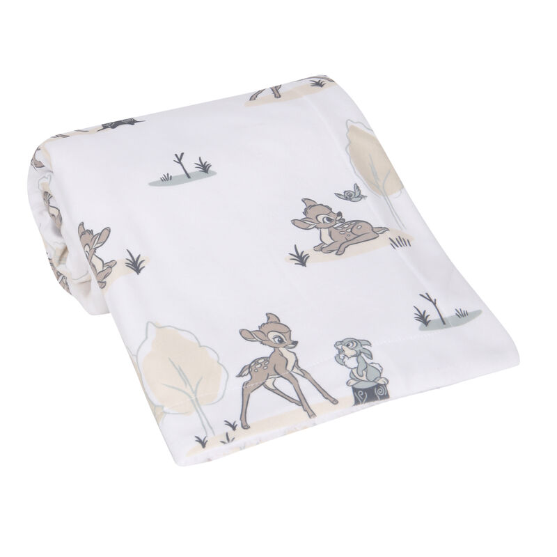 Lambs & Ivy Disney Baby Bambi & Thumper White Minky/Fleece Deer Baby Blanket