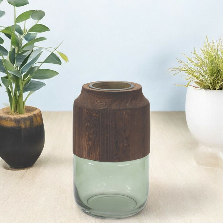 Stylish Glass and Wood Container for Home Organization