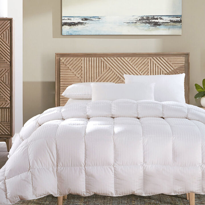 Egyptian Cotton Damask Stripe Down Comforter – Lightweight.