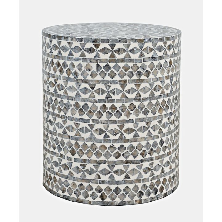 Jofran Global Archive Small Terrazzo Handcrafted Capiz Shell Accent Table