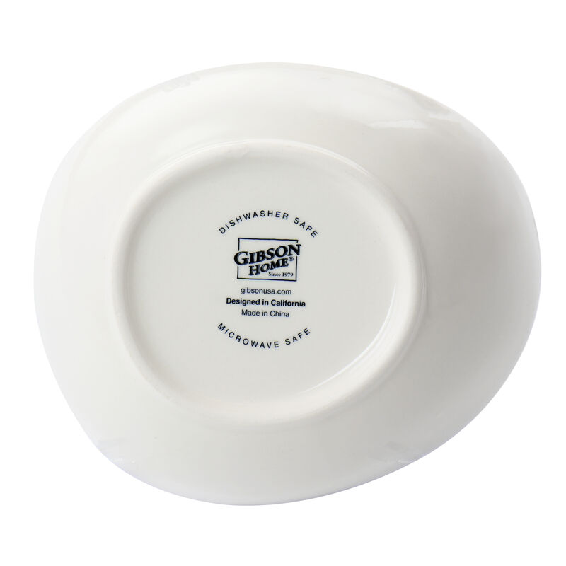 Gibson Home Crenshaw 3 Piece Hand Painted Stoneware Chip and Dip Set with Metal Rack
