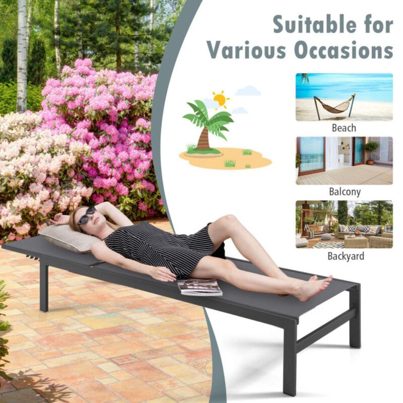 Hivvago 6-Position Chaise Lounge Chairs with Rustproof Aluminium Frame
