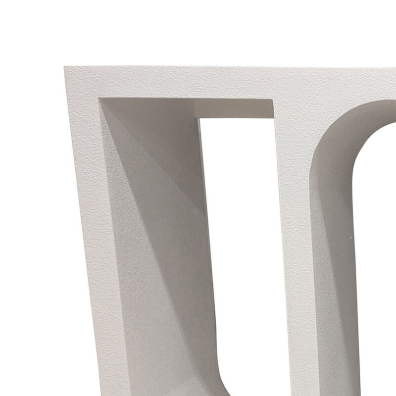 Rectangular Console Table with Wavelike Base, 54 Inch White Wood - Benzara