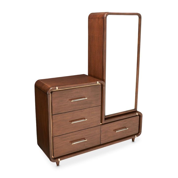 Michael Amini Mason Park Chest with Storage Mirror - Umber
