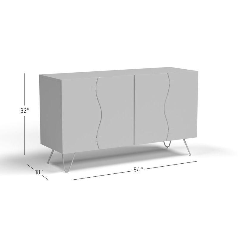 Jofran Nature's Edge Solid Acacia 54-Inch Modern Server Storage Cabinet