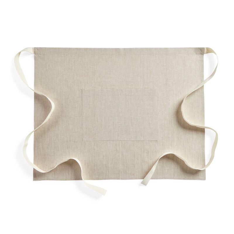 Solino Home 100% Pure Linen Apron 21 x 27 Inch | Bistro Half Apron for Men and Women