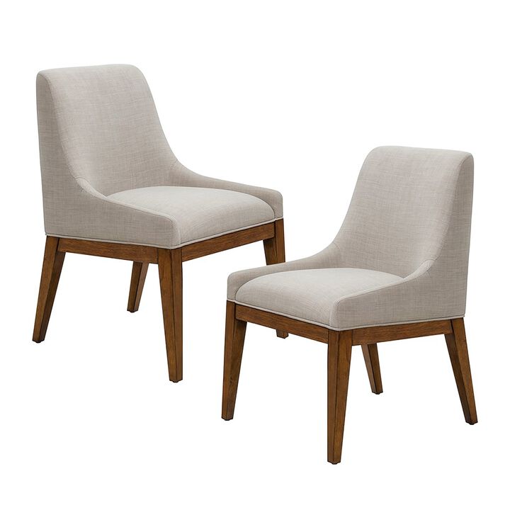 Gracie Mills Mozelle 2-Piece Rounded Armless Upholstered Dining Chair Set