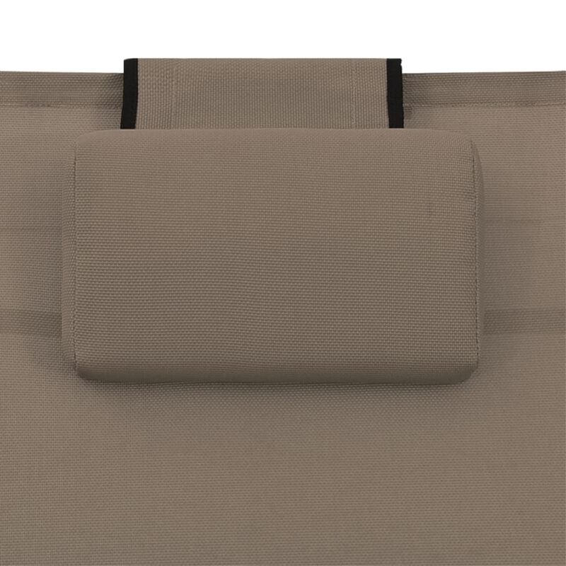 vidaXL Sun Lounger Textilene and Aluminum Taupe