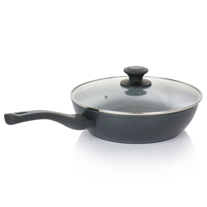 Oster Bastone 3 Quart Aluminum Nonstick Saute Pan in Speckled Gray