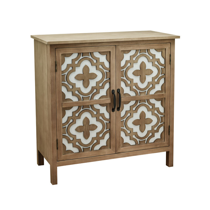 Hand-Carved 2-Doors Accent Cabinet - Traditional Craftsmanship and Functionality Combined