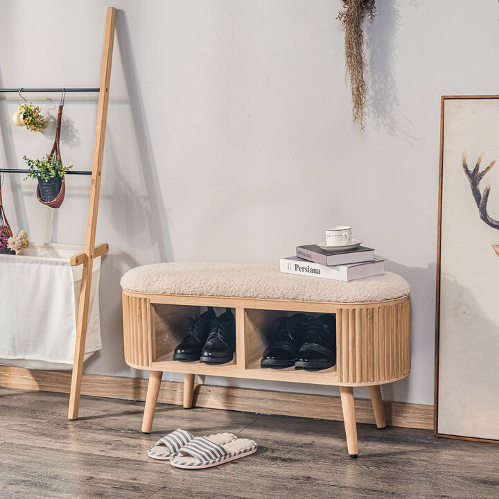 Bohemian Style Wicker Bench