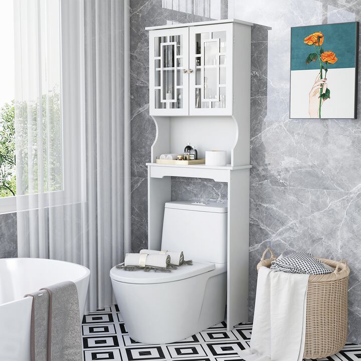 Costway Bathroom Spacesaver Over the Toilet Door Storage Cabinet Tower Organizer White