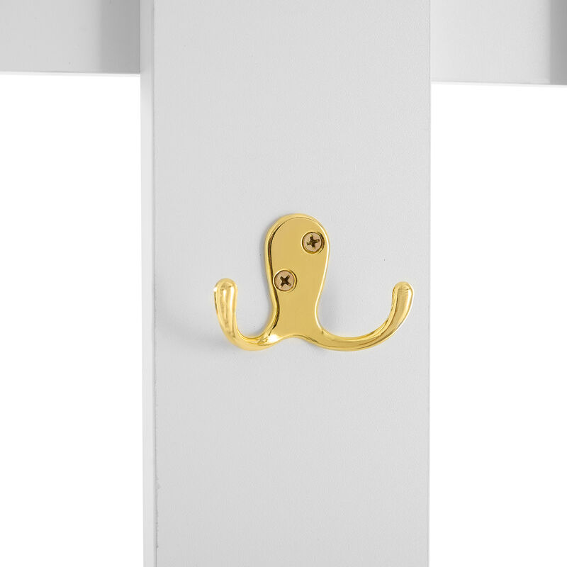 Merax Modern Luxury Hall Tree with 8 Gold Hooks