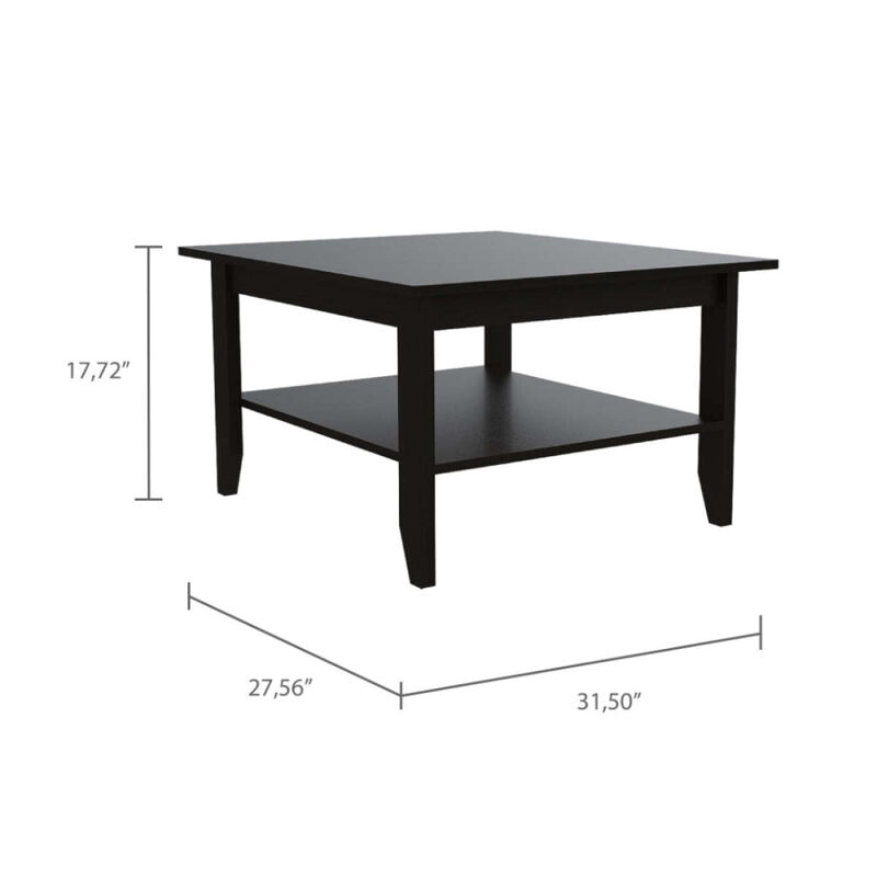 Cabrillo 4-Shelf 2-Piece Living Room Set, Coffee Table And Bar Cabinet Black And Espresso