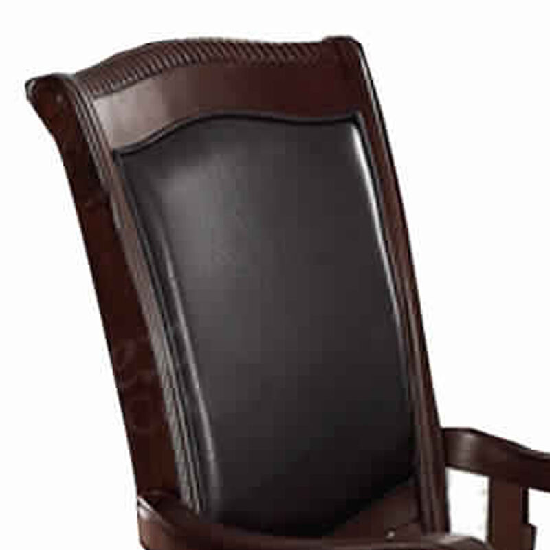 Old Style Rubber Wood Arm Chair Set Of 2 Brown-Benzara