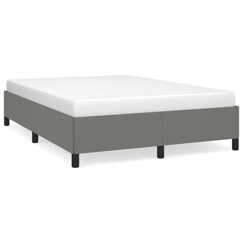 vidaXL Fabric Bed Frame in Dark Gray - Queen Size, Modern Style Double Bed Frame for 59.8"x79.9" Mattresses, Compliant with California Prop 65 Warning