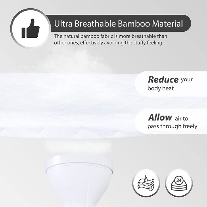 MarCielo 2 Pack Bamboo Viscose Waterproof Crib Mattress Cover