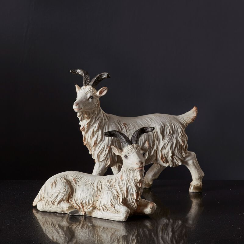 Resin Goat Set of 2 for Rustic Home and Garden Decor
