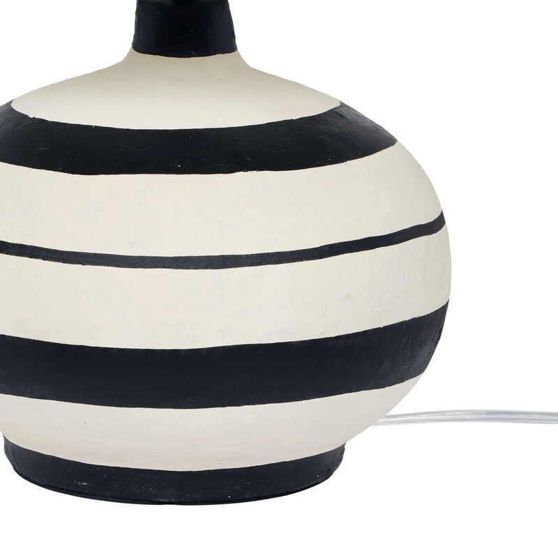 Positano Blue Striped Papier Mache Table Lamp