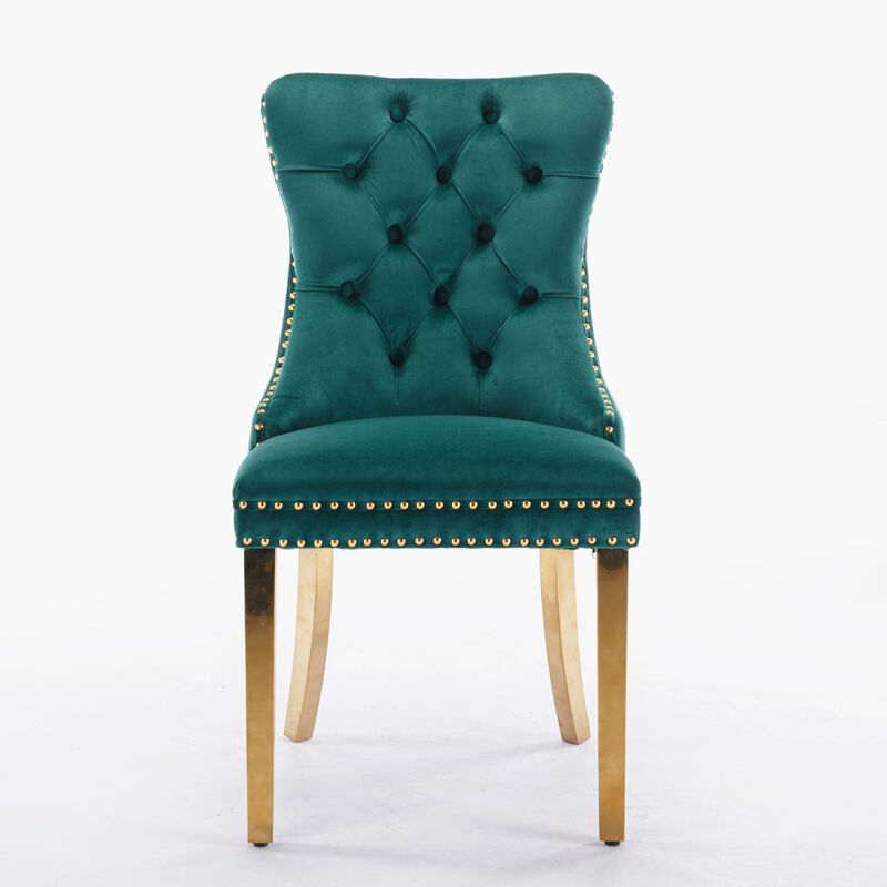 Contemporary Velvet Dining Chairs, Set of 2