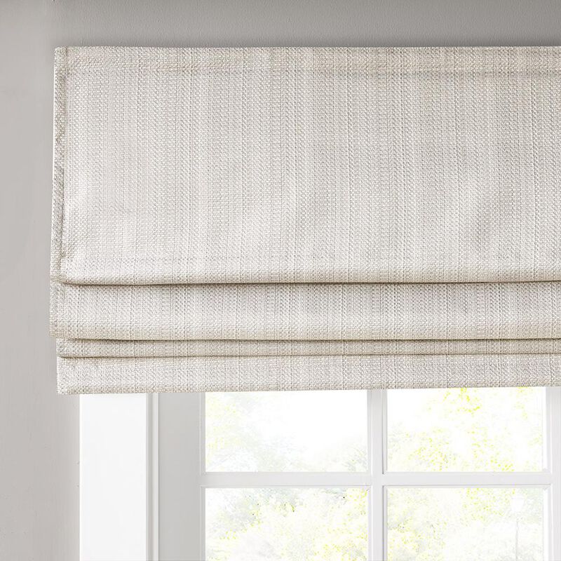 Belen Kox Ivory Basketweave Cordless Roman Shade, Belen Kox